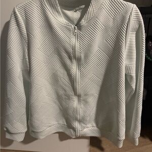Women's White Textured Jacket